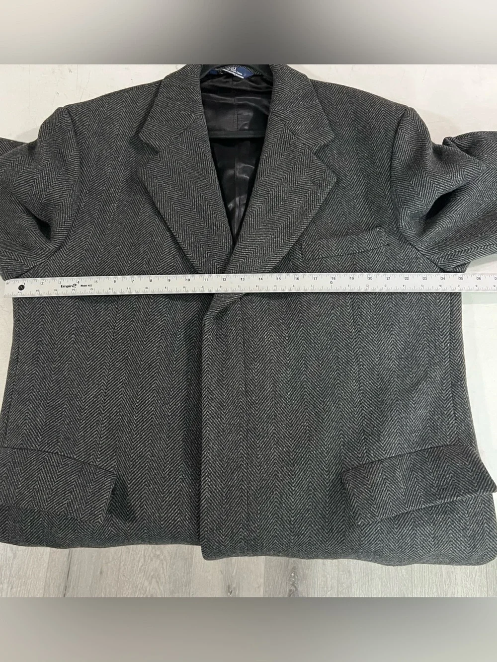 Polo Ralph Lauren Herringbone Wool Overcoat Mens XL?? Grey Canada Chesterfield
